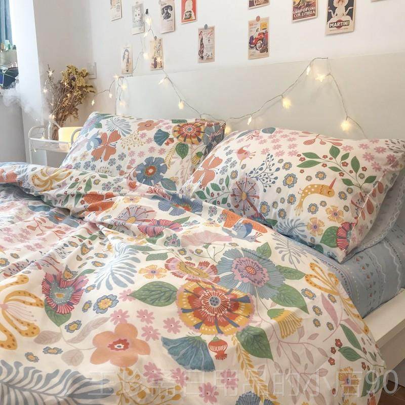 正品美式田民园小覆古色纯棉四件清式新蓝族风双人纯棉碎花被套床,床上用品,床品套件/四件套/多件套,淘宝优惠券,粉丝福利购,淘宝优惠卷