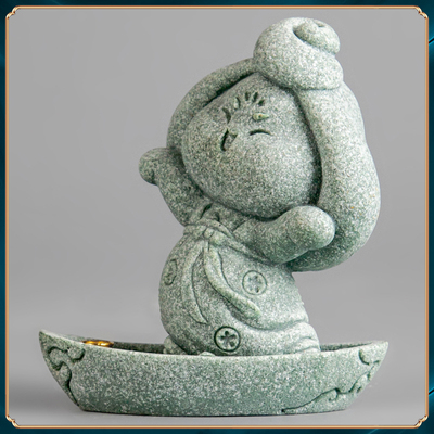 碌心 中式国潮风唐仕女云舟乐舞 青砂石创意桌面茶宠家居装饰摆件