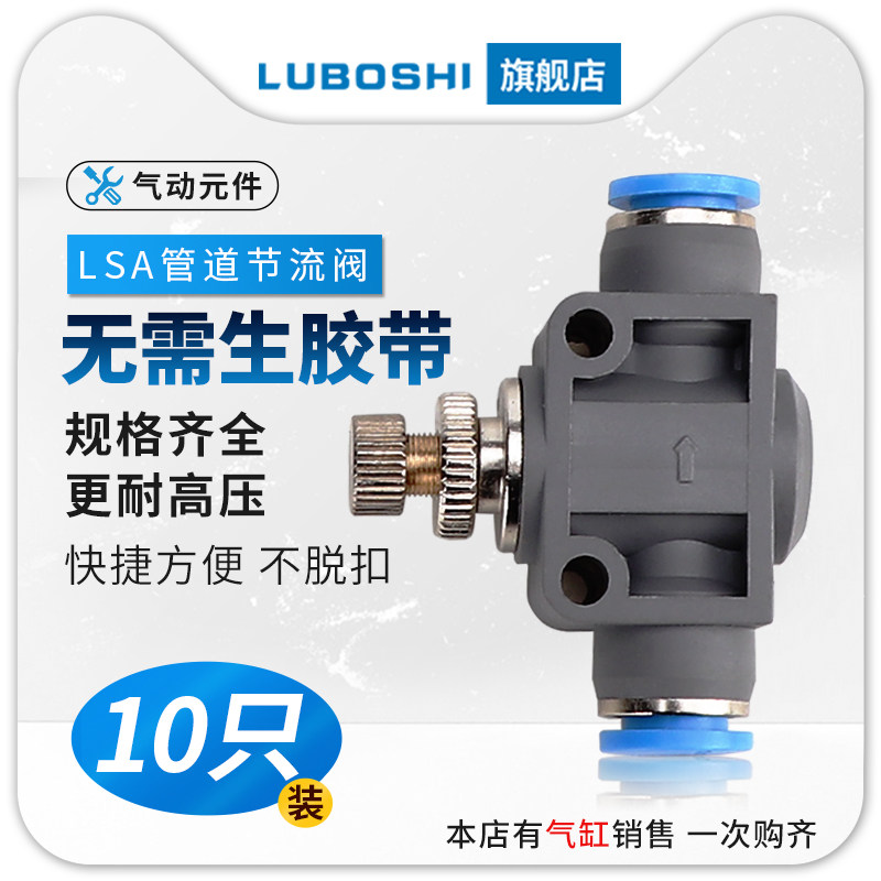 气动管道节流阀气管调速接头新款调节阀LSA4 LSA6 LSA8 LSA10/12