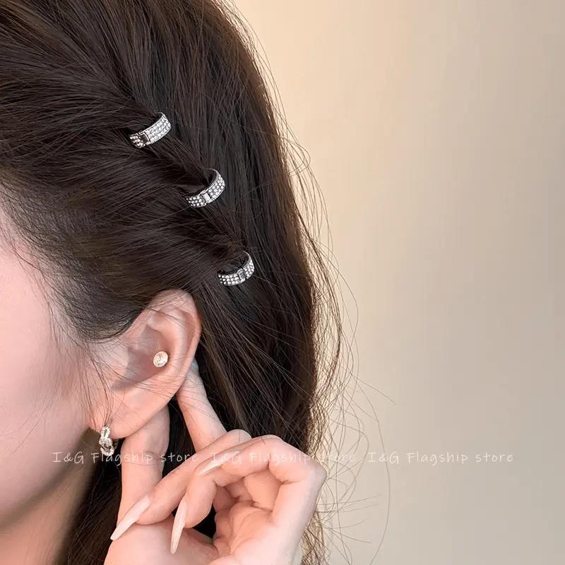 虞书欣Jennie同款圆形金属发扣刘海发夹女前额侧边夹水钻发卡头饰