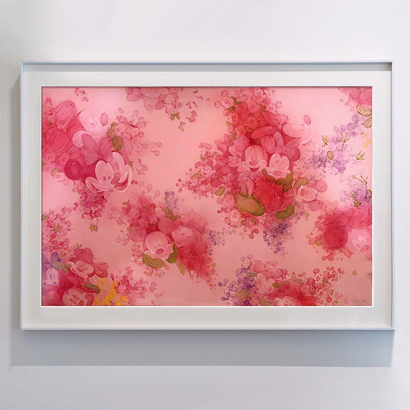 AOCA 艺术家画游雯迪版画花米奇装饰画卧室挂画 绢丝质地超清画质
