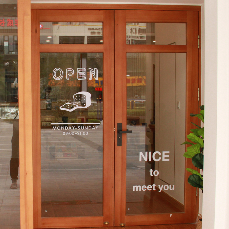 定制实木门樟子松原木平开简约面包店咖啡厅美容美发店门头门连窗