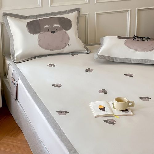 夏季可爱A类冰藤席三件套可机洗1.5m1.8米床软席凉席空调席冰丝席