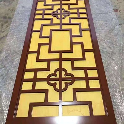 中式仿古门窗方形吊顶镂空花格走廊墙面装饰挂件墙壁木格栅背景墙