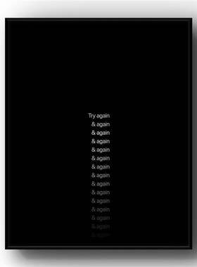 再试一次简约艺术挂画黑色卧室客厅励志房间装饰画民宿酒店商业潮