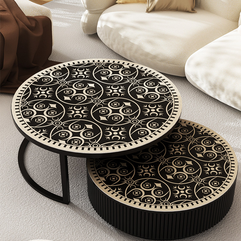 黑色耐脏圆形茶几垫法式桌布防水防油免洗圆桌桌垫客厅茶几遮丑布,居家布艺,桌布,淘宝优惠券,粉丝福利购,淘宝优惠卷