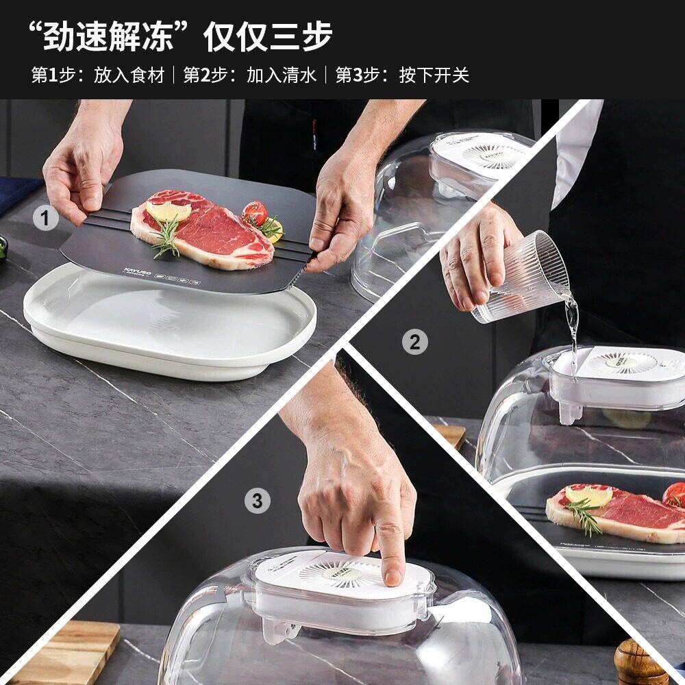 德国解冻家用快速解解冻肉牛排解冻导40172板冻恒温冻热盘保鲜解