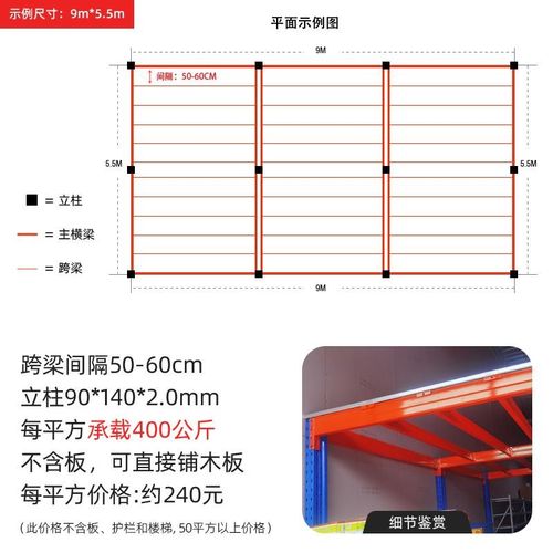 钢结构阁楼平台货架仓库承重木板扣板定制二层焊接可拆卸阁楼搭建