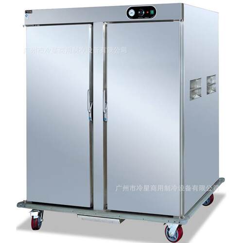 双门菜品保温餐车推车式保温柜50~70°C热风循环柜304不锈钢商用
