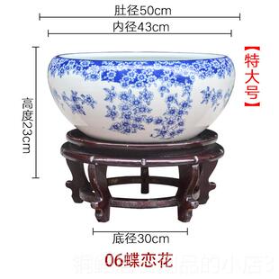 高档景德镇陶瓷陶金盆鱼缸客厅小型养鱼乌龟缸水缸瓷水缸鱼缸养鱼