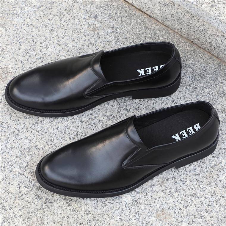 高档外贸商鞋真皮透气务正作装皮鞋男尖头系带头男层牛皮男士皮鞋