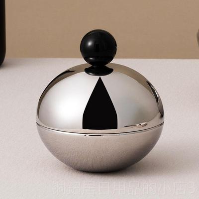 高档创意不锈钢带盖糖果罐零食罐网轻红家奢用收纳罐摆储物罐件坚