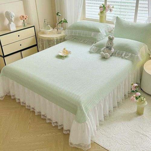 【三晟家纺】夏季冰豆豆凉席床裙三件套