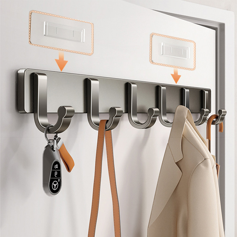 门后挂钩壁挂式免打孔强力粘胶入户门无痕置物挂衣架浴室玄关粘钩