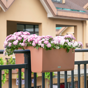 双边挂栏杆花盆挂式树脂骑马盆马鞍式护栏楼梯悬挂阳台花箱骑栏盆