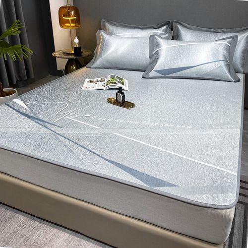 高端冰丝凉席三件套可水洗机洗折叠床笠款夏季裸睡家用夏天软席子