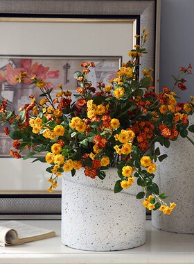 【高端】复古小蔷薇仿真花假花摆件客厅干花家居假花大型落地摆设