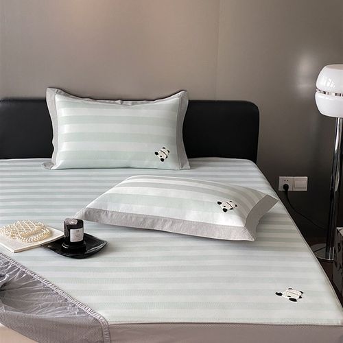 夏季新款A类母婴卡通印花冰丝席三件套凉感可水洗机洗空调席子