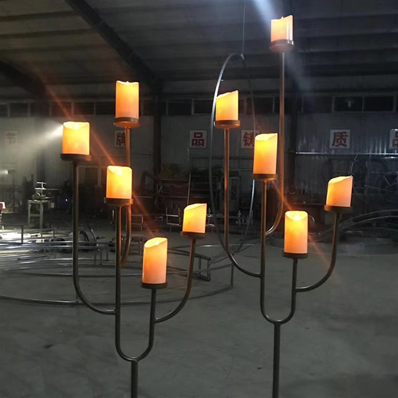 婚庆道具2020新款婚庆中式路引铁艺架子婚礼烛台路引婚庆路引