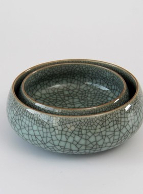 文房笔洗 茶具零配 烟灰缸冰裂纹陶瓷茶洗水仙花器小鱼缸 杯洗