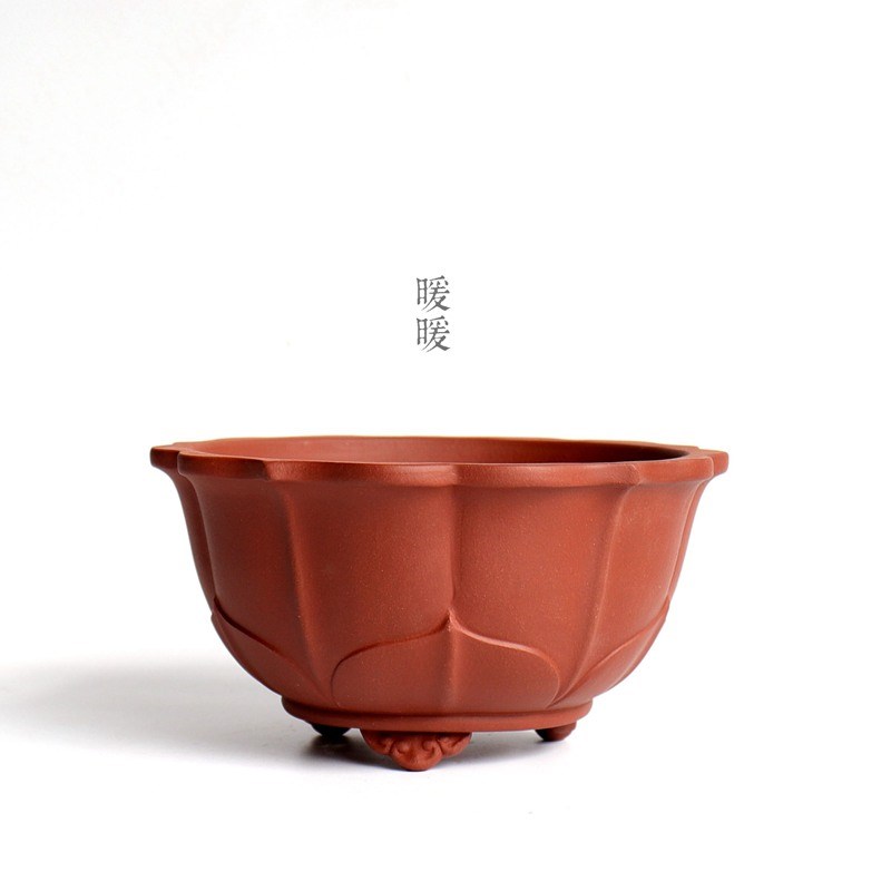 精品紫砂花盆手工盆盆栽绿植盆景盆室内莲花盆外径22cm
