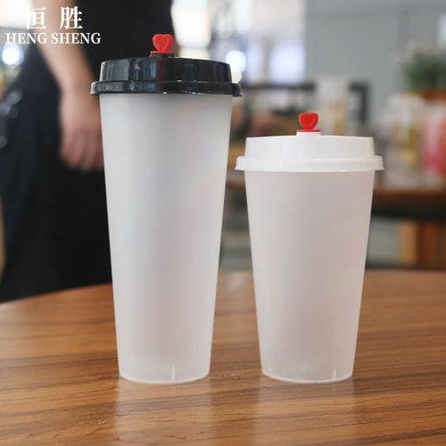 500700ml一次性塑料加厚磨砂注塑杯透明奶茶饮料果汁杯90口径定制
