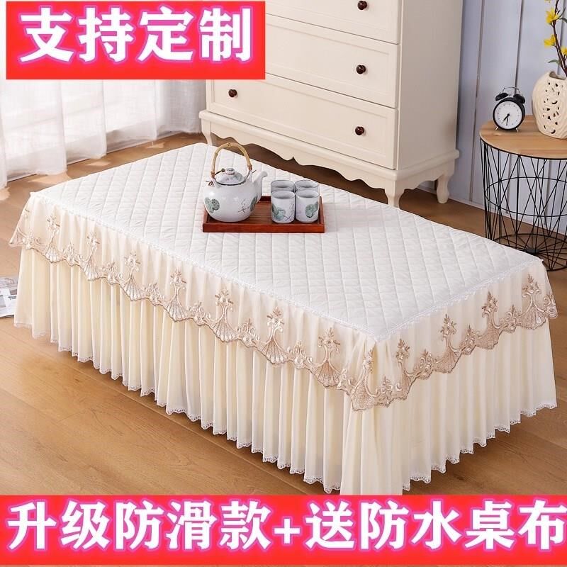 茶几桌布垫子2024新款桌子布盖布茶几套罩全包蕾丝布艺防尘罩家用