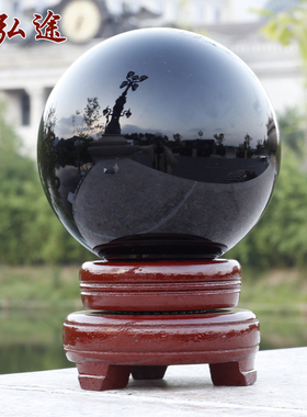 黑色水晶球曜石球玄关隔断屏风客厅办公室家居卧室客厅办公桌摆件