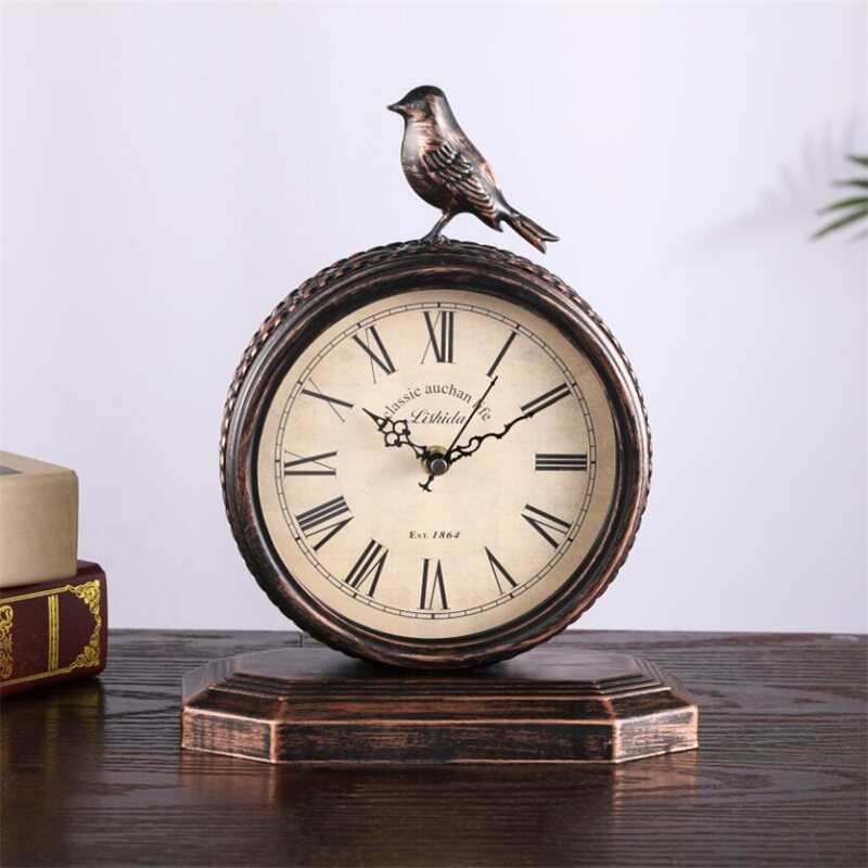座钟客厅复古家用台钟欧式创意个性简怀旧钟表台式约时钟桌面摆件,家居饰品,座钟,淘宝优惠券,粉丝福利购,淘宝优惠卷
