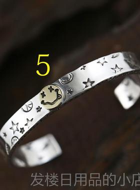正品牛钝精工 amp笑脸手ampjapa镯n925银 俏皮笑 脸 涂鸦手镯个性