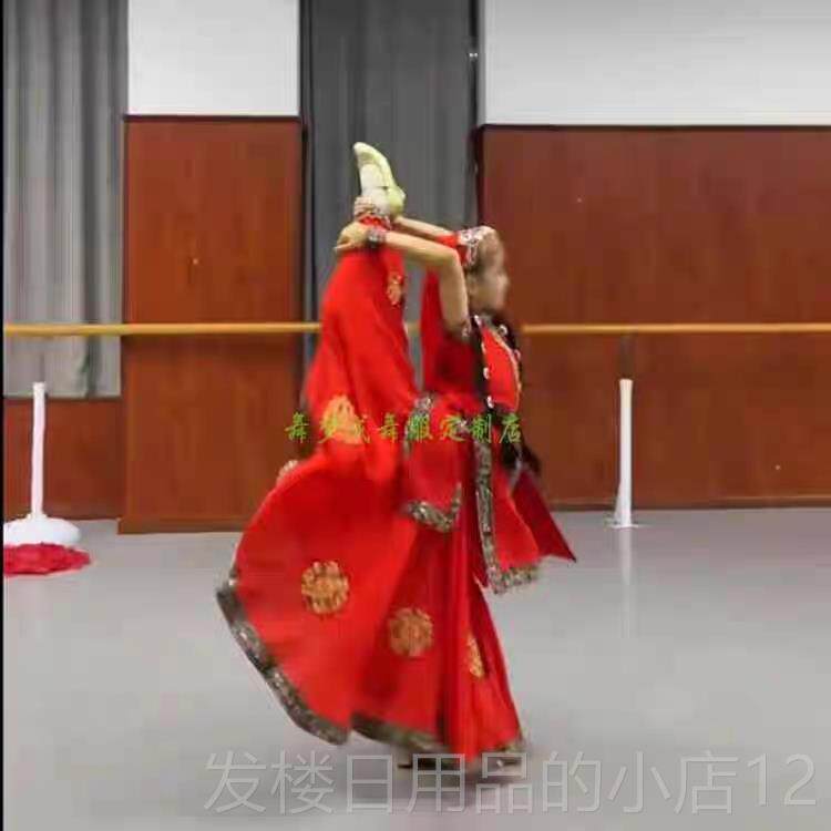 正品塔吉克族少舞蹈服膺之民舞演出服帕米尔女表演服疆族艺新考服