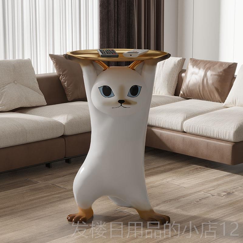 正品艺地术猫咪物客厅大型电视柜发旁边落沙软装饰品搬家开业送礼图片