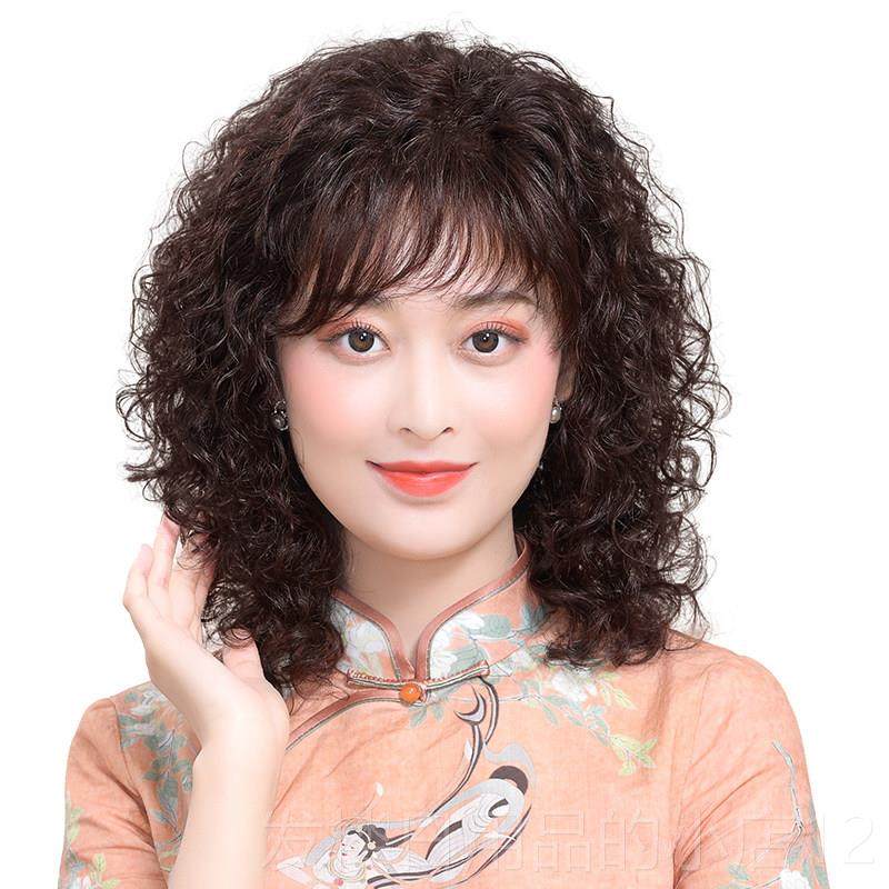 正品采购产品妇假发与中松长卷发，假真正的头发，全头饰，时女尚,美发护发/假发,日常整顶假发,淘宝优惠券,粉丝福利购,淘宝优惠卷