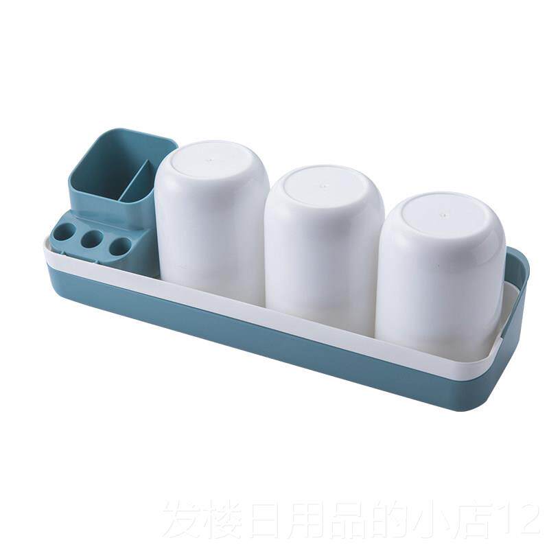 正品牙架卫生间物架浴室免打置孔厕所洗挂漱台刷壁式漱口杯牙杯收