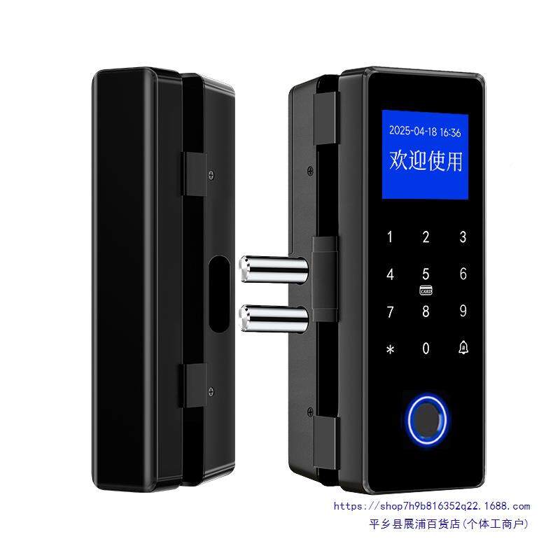 门玻璃码锁办公室双开单门双门有框电子QUO指纹公司密智能门锁