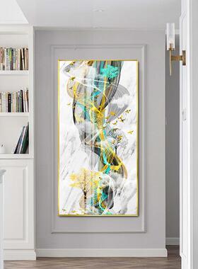 新面中式入玄关画装客饰画竖版过道走廊麋鹿墙现代简约厅壁户LVI