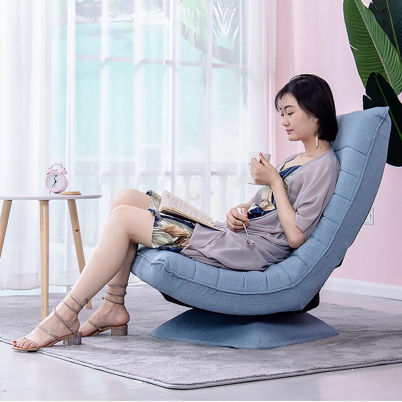 现货高月椅背可布艺座椅休闲懒人发沙051YNX3发可折叠旋转小户型