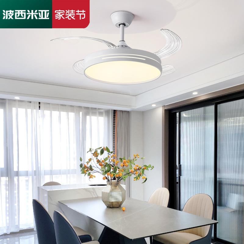 隐形扇灯新卧室吊客KJC厅风智能护眼带风扇款灯