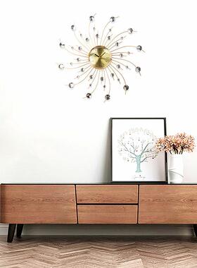 欧式水晶创意金色挂钟厅简钟约表时客尚轻T8550G奢时钟用挂墙家挂