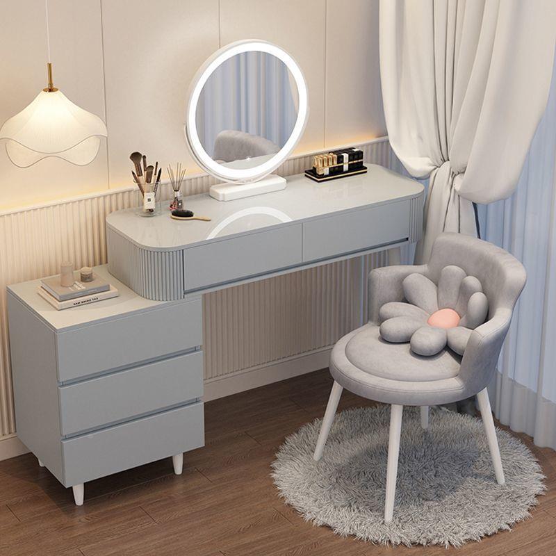 奶油风梳妆台现代简约收UWM纳柜柜桌床头化妆台一体书桌缩化妆伸2