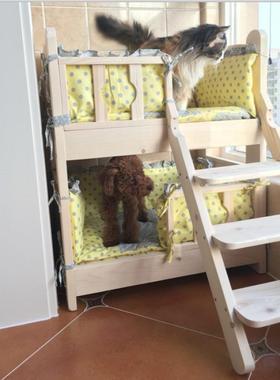 狗窝实泰双宠物窝狗床猫窝床狗狗窝床木狗QNE床宠物用品木迪质垫