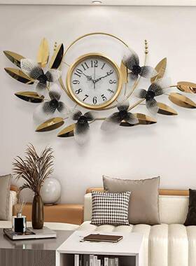 铁壁挂钟表艺金属静音挂现代风格简约用创意家装壁LHG饰挂墙电子