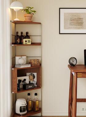 书中古转角置物架能实木功三角展示柜客厅墙DLL角卧室收多纳架