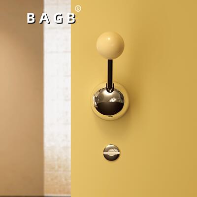 B锁AGB半圆推拉间锁室门卫生卧室个性风极简直推门锁半圆推拉推拉