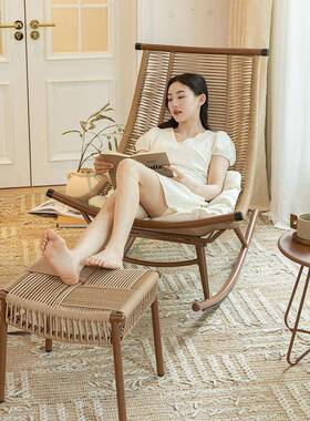 阳人摇椅躺椅休闲椅子人懒台人摇摇椅户FVO外藤椅成老午休