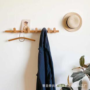 木木玄关挂衣架墙上壁挂黑桃实胡木物门口UHY入户创意挂钩置衣榉