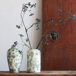 装瓷器欧中式青花陶瓷饰软罐装饰花瓶新居摆式件客厅门SJZ厅装