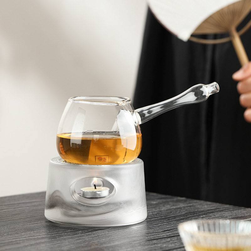 轻奢水晶玻璃蜡烛加热温茶器