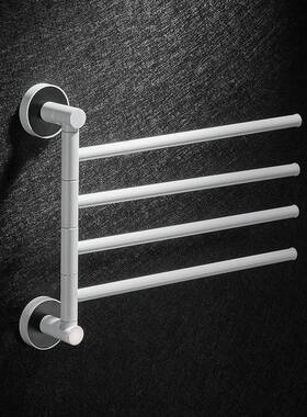 5Z7铜简约白色旋转毛架卫生漆间烤巾活285动毛巾杆双杆浴室毛V巾