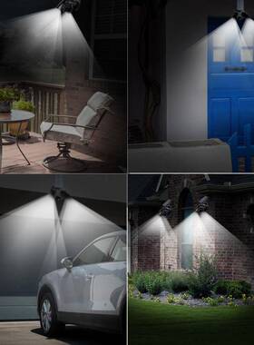 阳庭院能灯户外亮双头壁灯一体化路RBF灯人体感应灯爆太太阳能壁